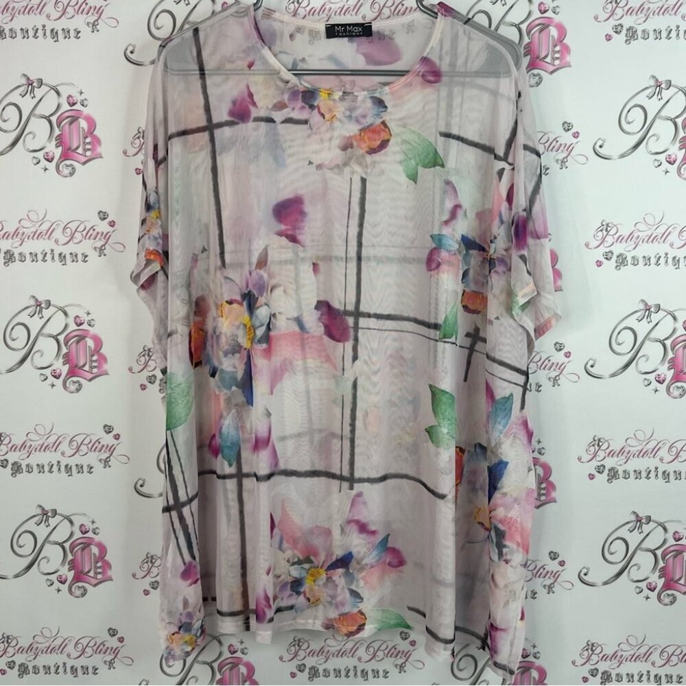 Mr max fashions long shirt mini dress coverup Floral Print Women's Top